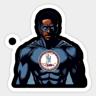 Richmond Virginia 1990s Black Comic Book Superhero RVA Sticker